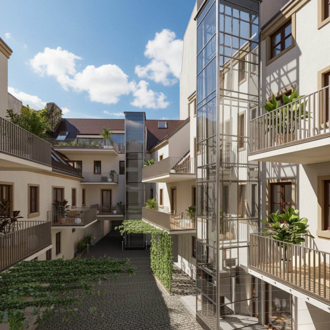 Bewilligtes Altbauprojekt mit Dachausbau direkt am Rochusmarkt