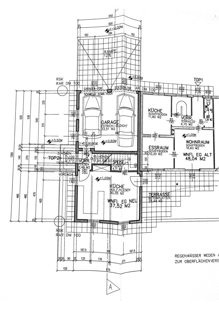 Die Raumbezeichnungen und m²-Angaben stimmen tws.nicht