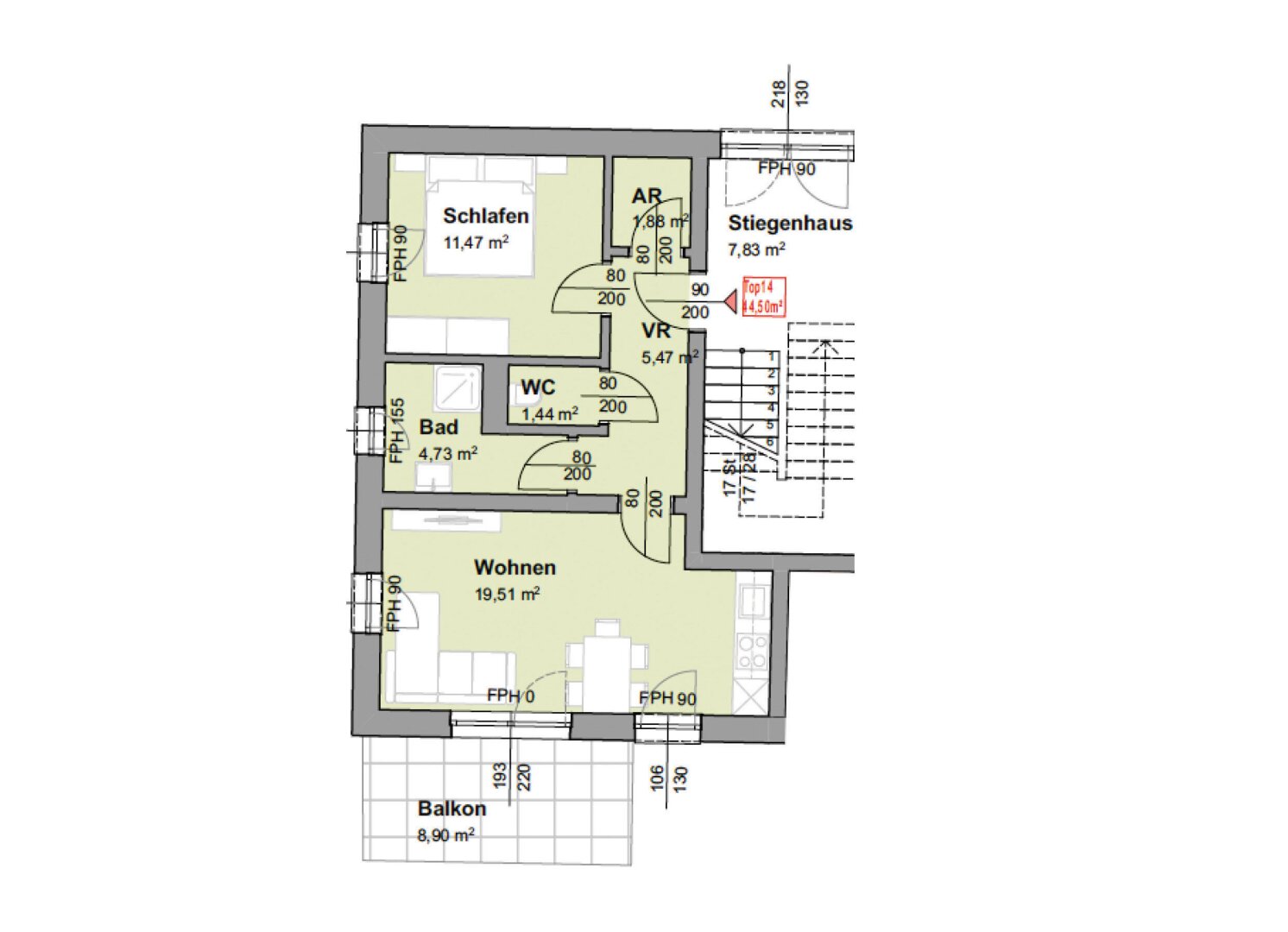 Sonnige Eigentumswohnung in Top-Lage mit wunderbaren Balkon – Sonnensiedlung TOP 14