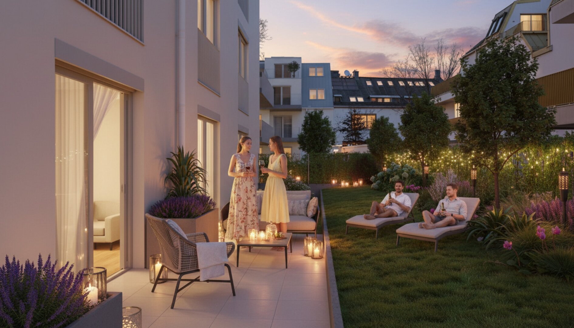 Am Freihof 5 | 1220 Wien | Sommerabend | Top 1.02 (Visualisierung)
