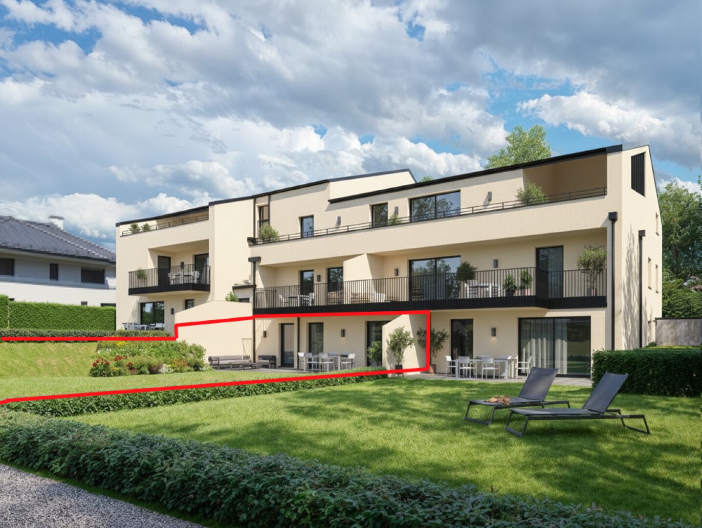 🌻🌼🌺Gartenwohnung mit 343m² Außenbereichen (Top 2) - Neubauprojekt am Kremser Steindl