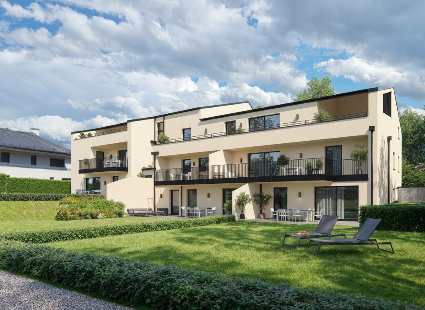 🌻🌼🌺Gartenwohnung mit 58m² Außenflächen (Top 3) - Neubauprojekt am Kremser Steindl