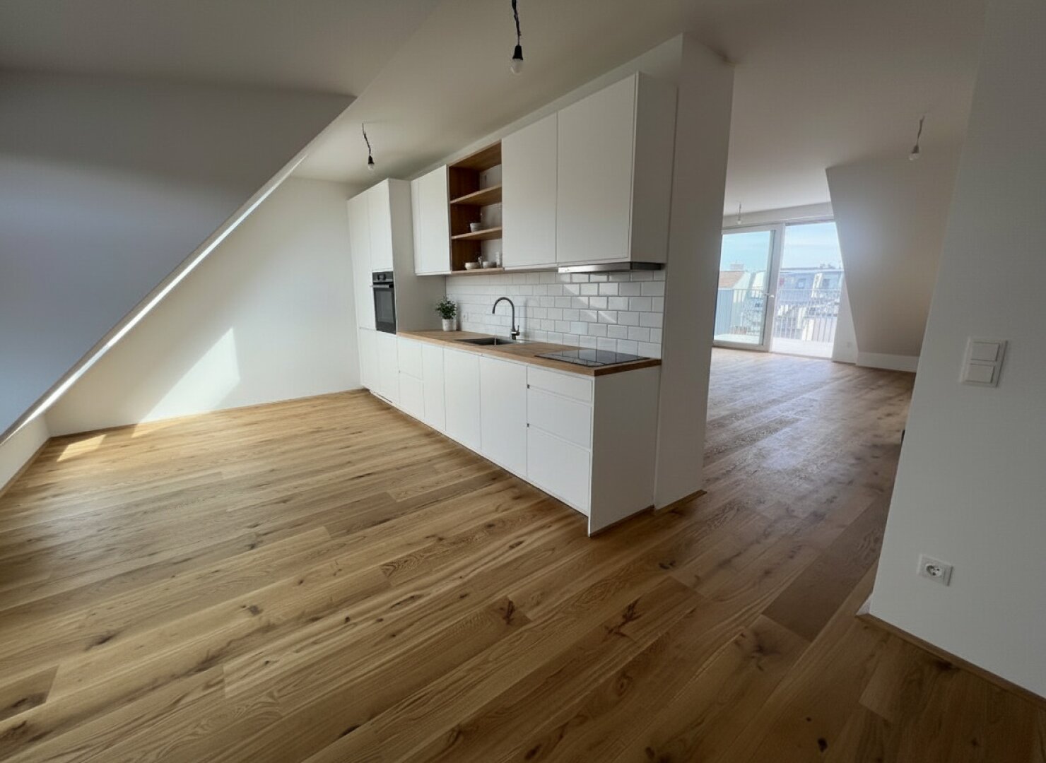 Küche, Parkett, 26 m² - Beispielhafte Küchenausstattung - wird vom Vermieter gestellt