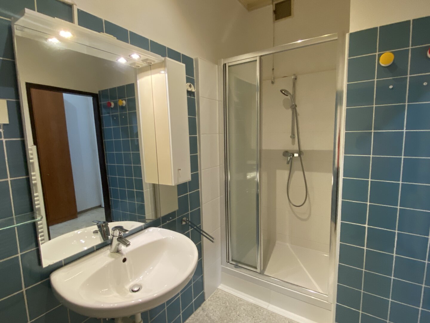 Bad mit Dusche + WM-Anschluss
