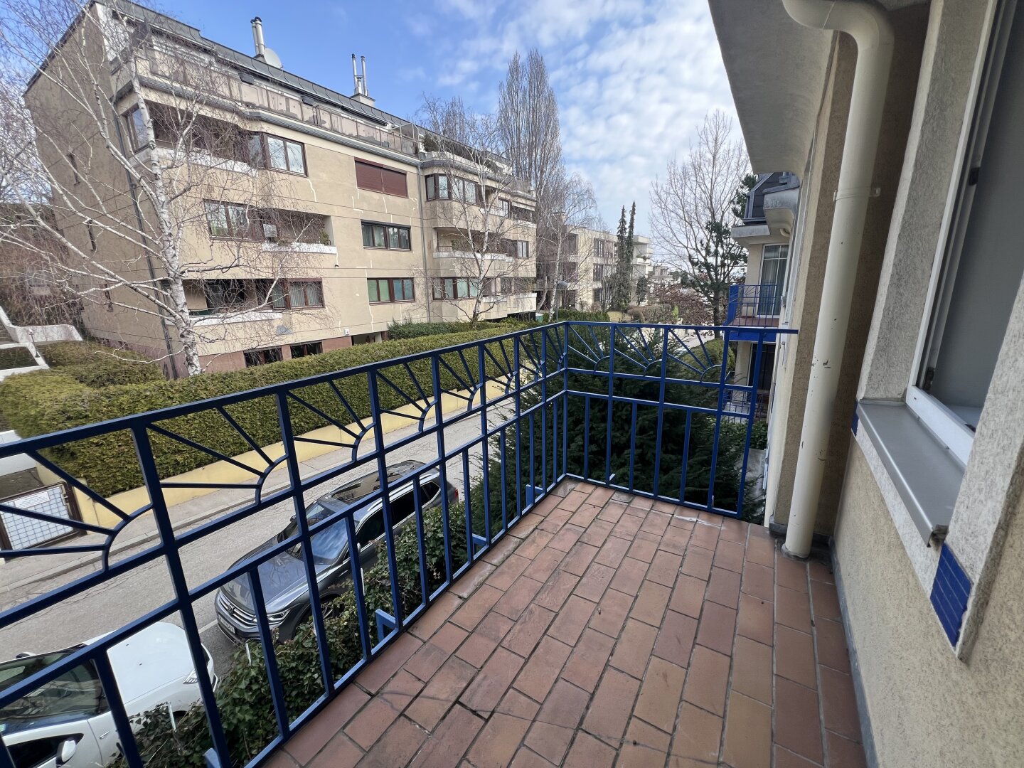 Balkon vom Wohnzimmer aus