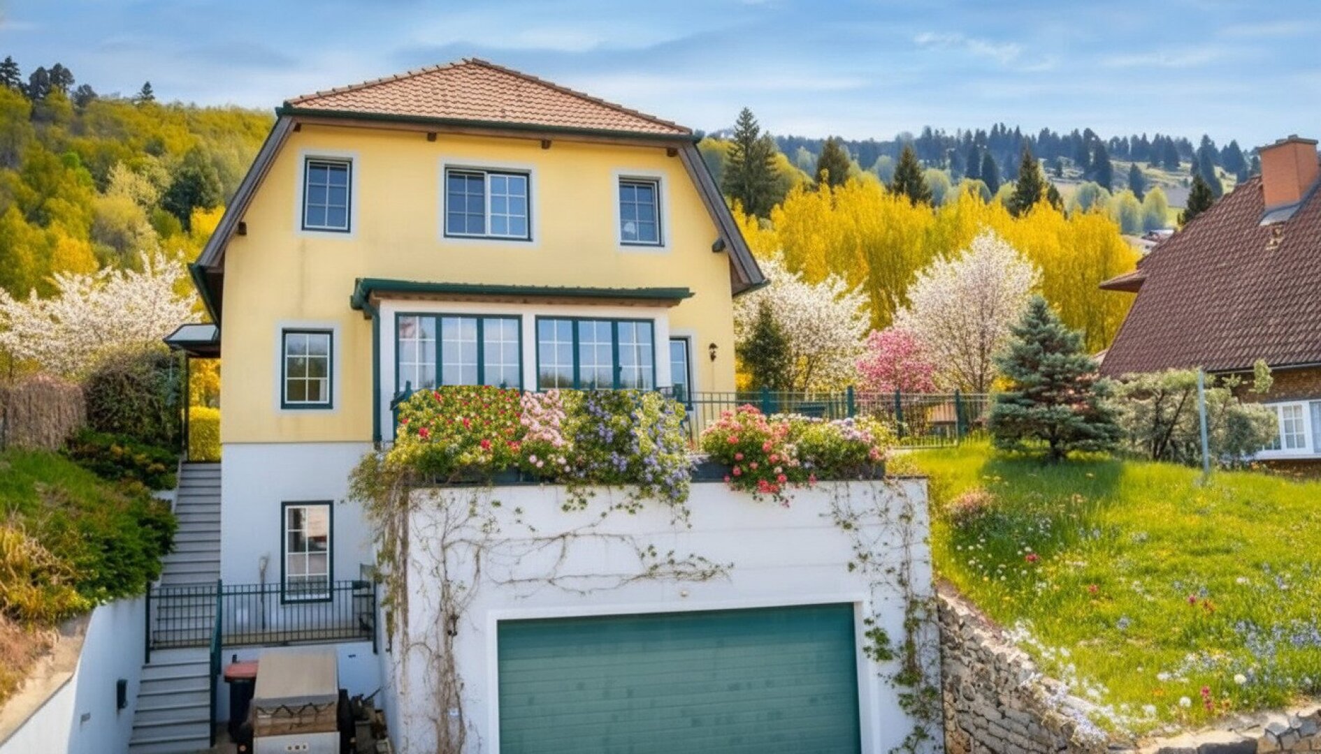 Haus mit Gartenparadies und Blick über das Kamptal