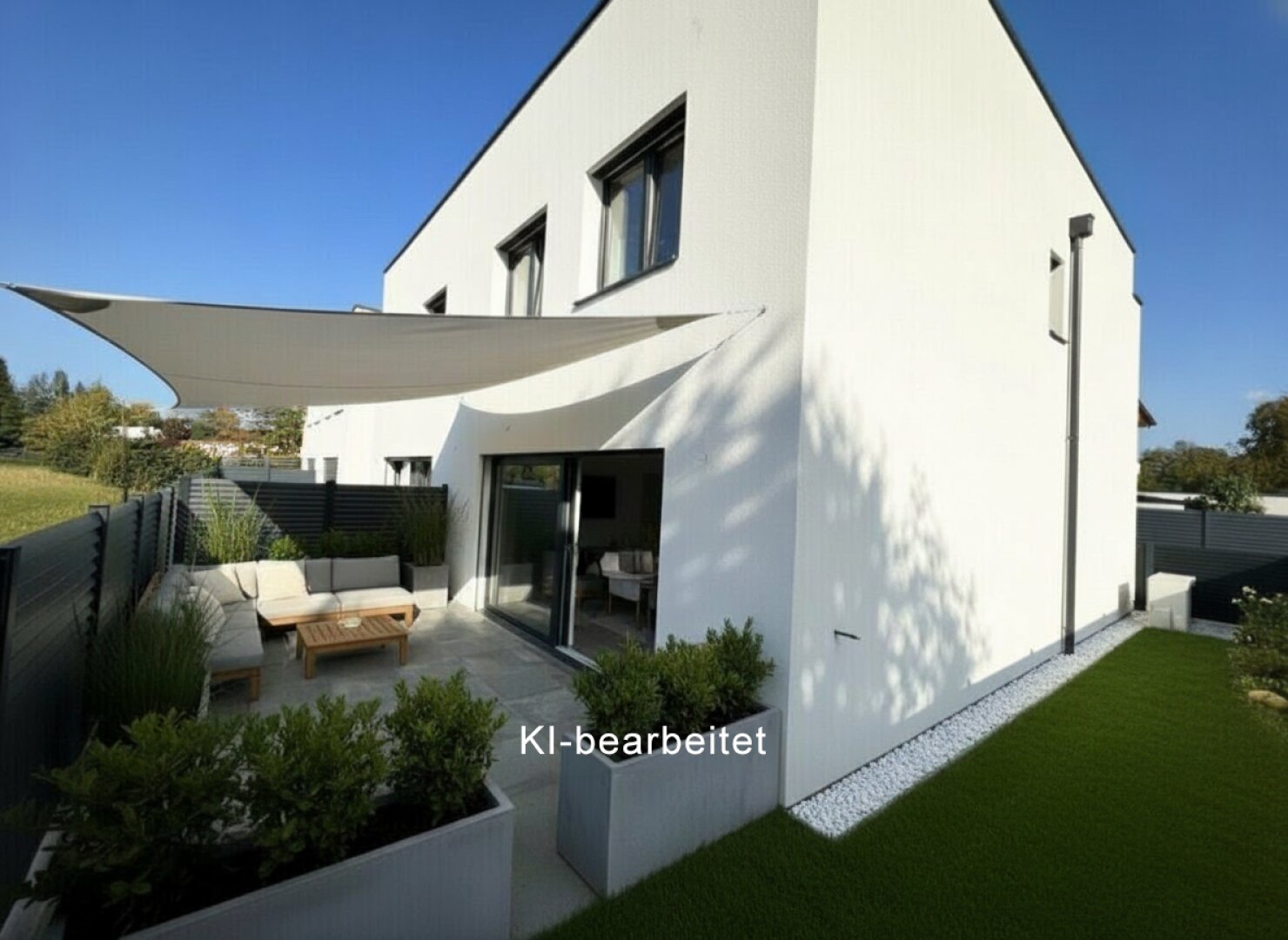 Garten / KI-generierter Gestaltungsvorschlag (Möblierung nicht enthalten)