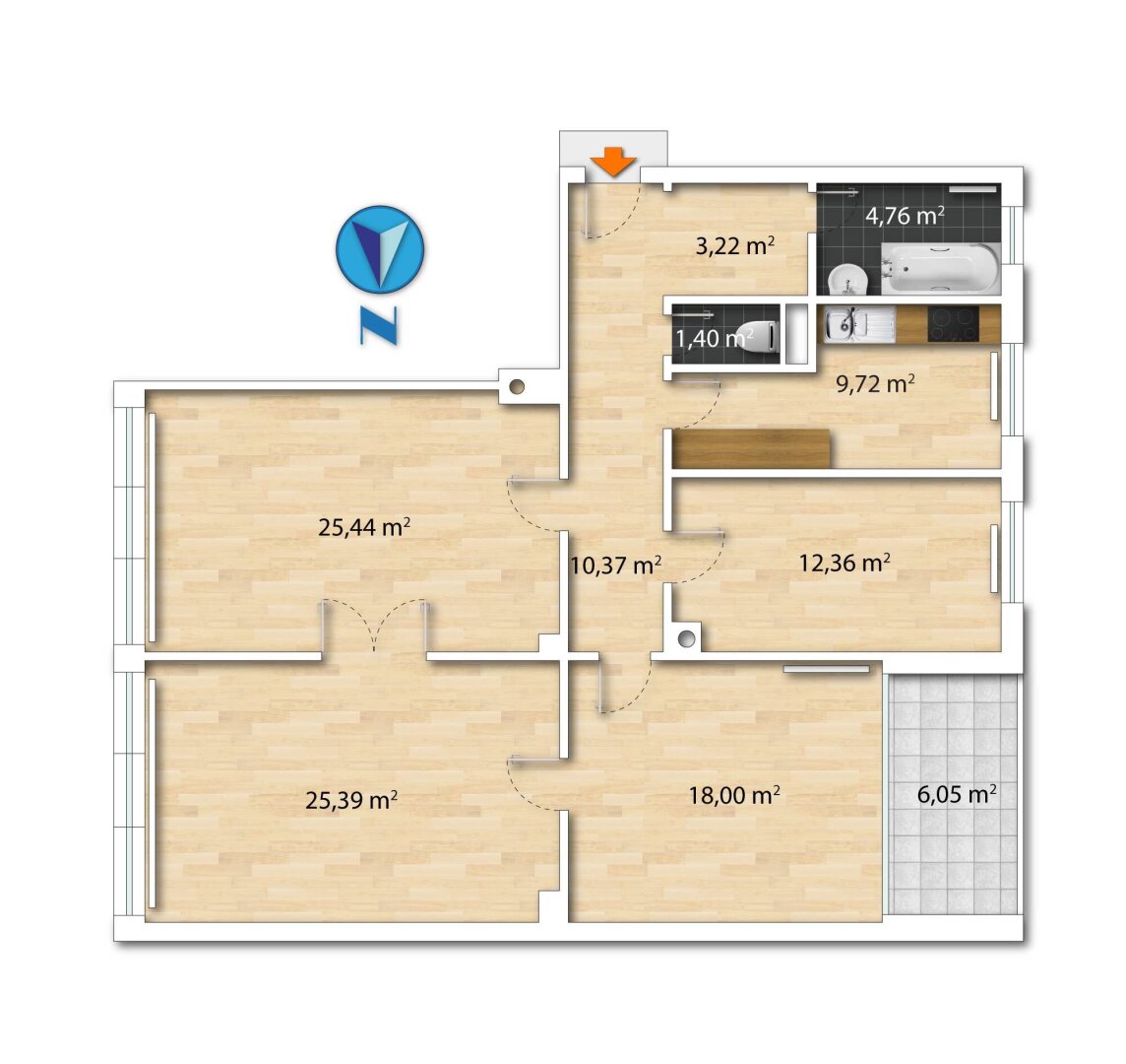 Grundriss unmöbliert