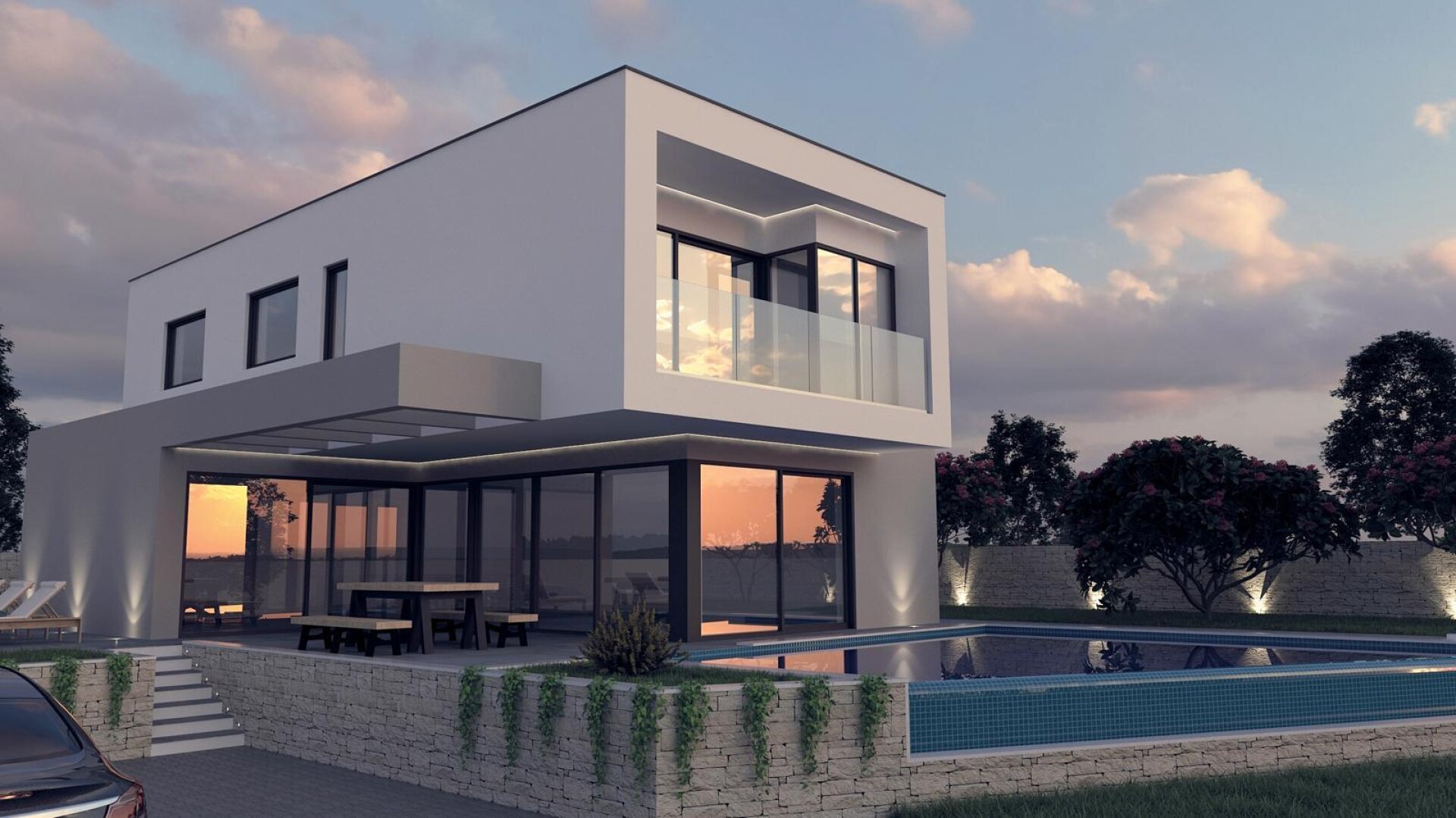 Moderne Neubauvilla nahe Vodnjan, mit Pool ( bei Fertigestellung zu bezahlen)