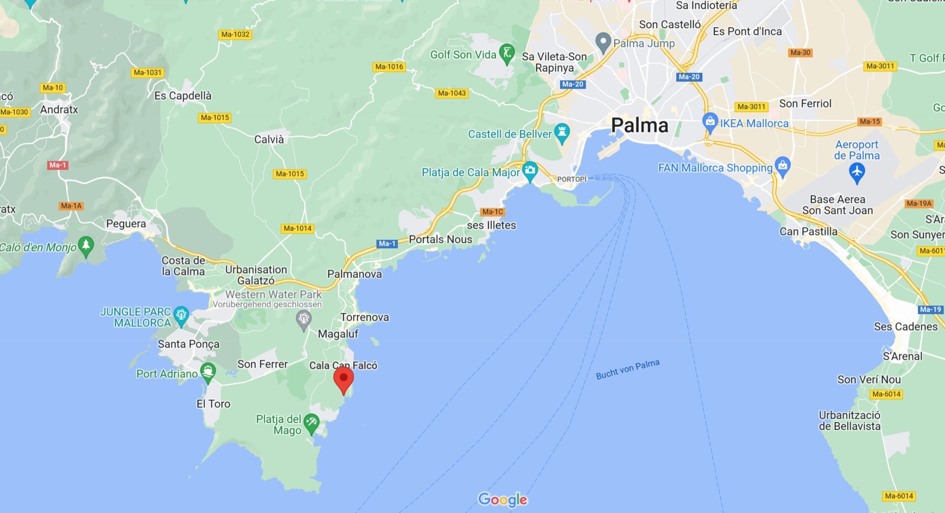 Moderne Villa in außergewöhnlicher Lage mit Meerblick auf die malerische Bucht von Cap Falco in Cala Vinyas