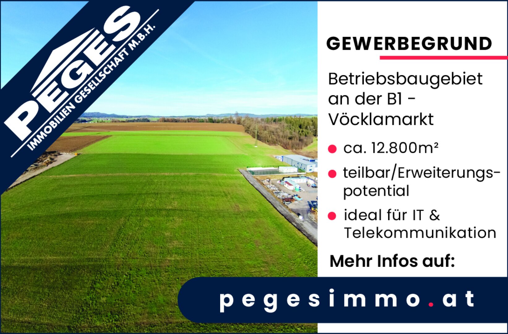 GEWERBEGRUND: BETRIEBSBAUGEBIET AN DER B1 - VÖCKLAMARKT