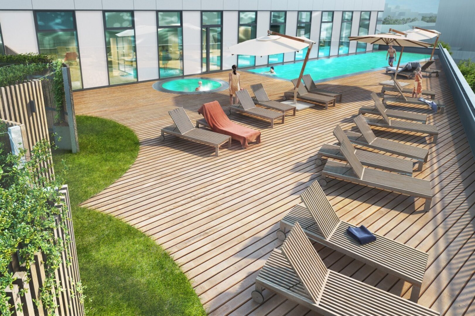 Apartment mit Designermöbeln + WEITBLICK & Pool, Sauna, Fitness und vielen Extras!
