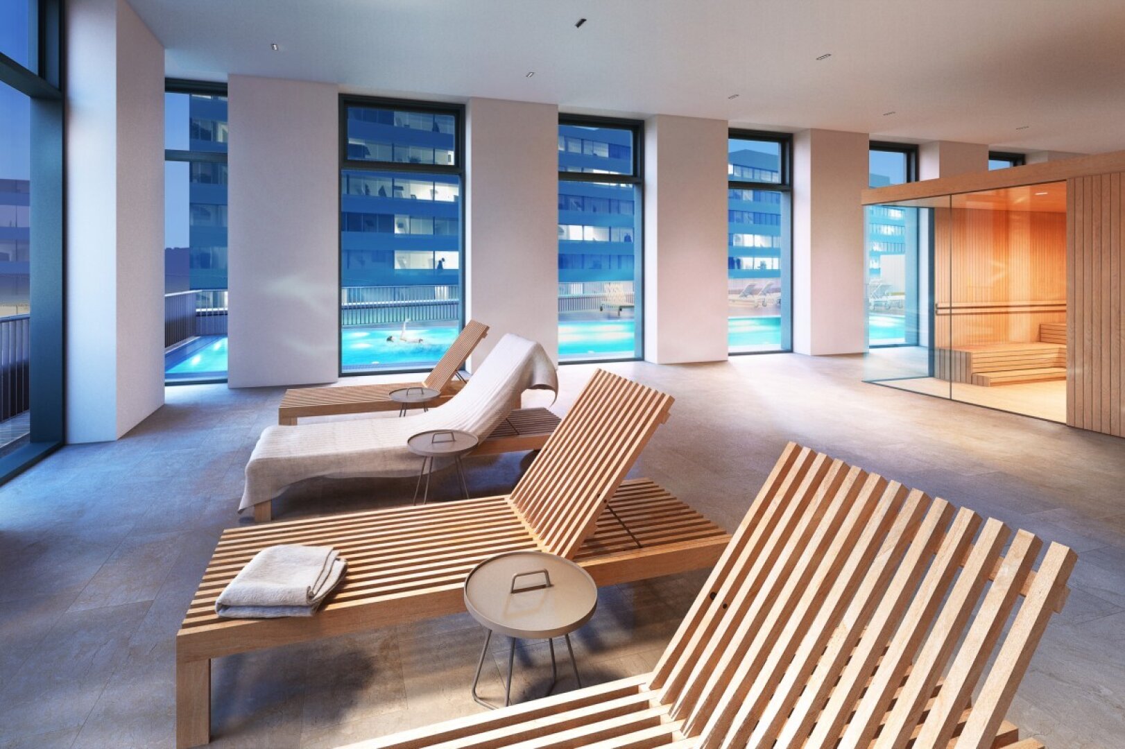 Apartment mit Designermöbeln + WEITBLICK & Pool, Sauna, Fitness und vielen Extras!