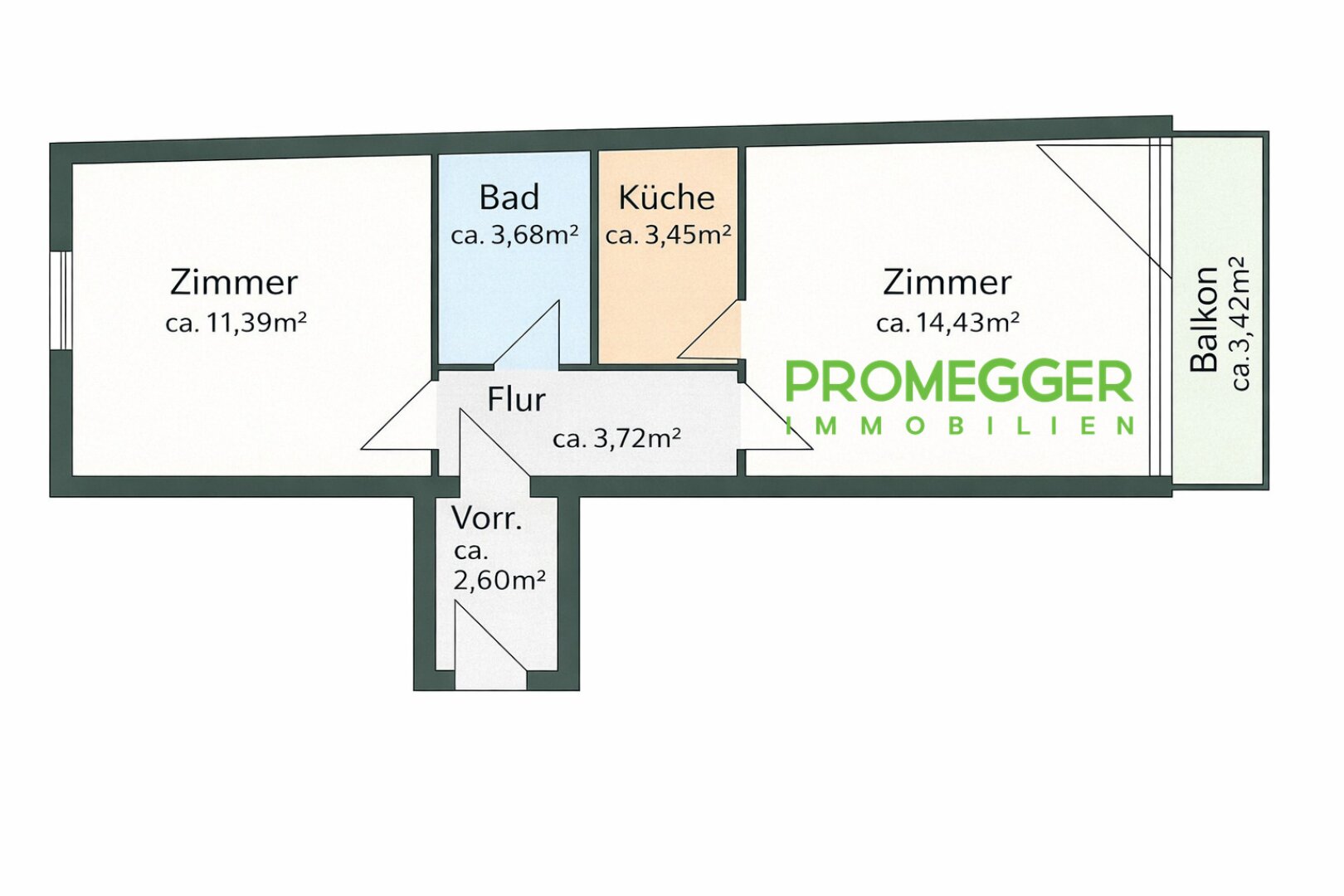 Lehen: Leistbare 2-ZimmerWohnung mit Balkon  „Viel Raum für wenig Geld“!