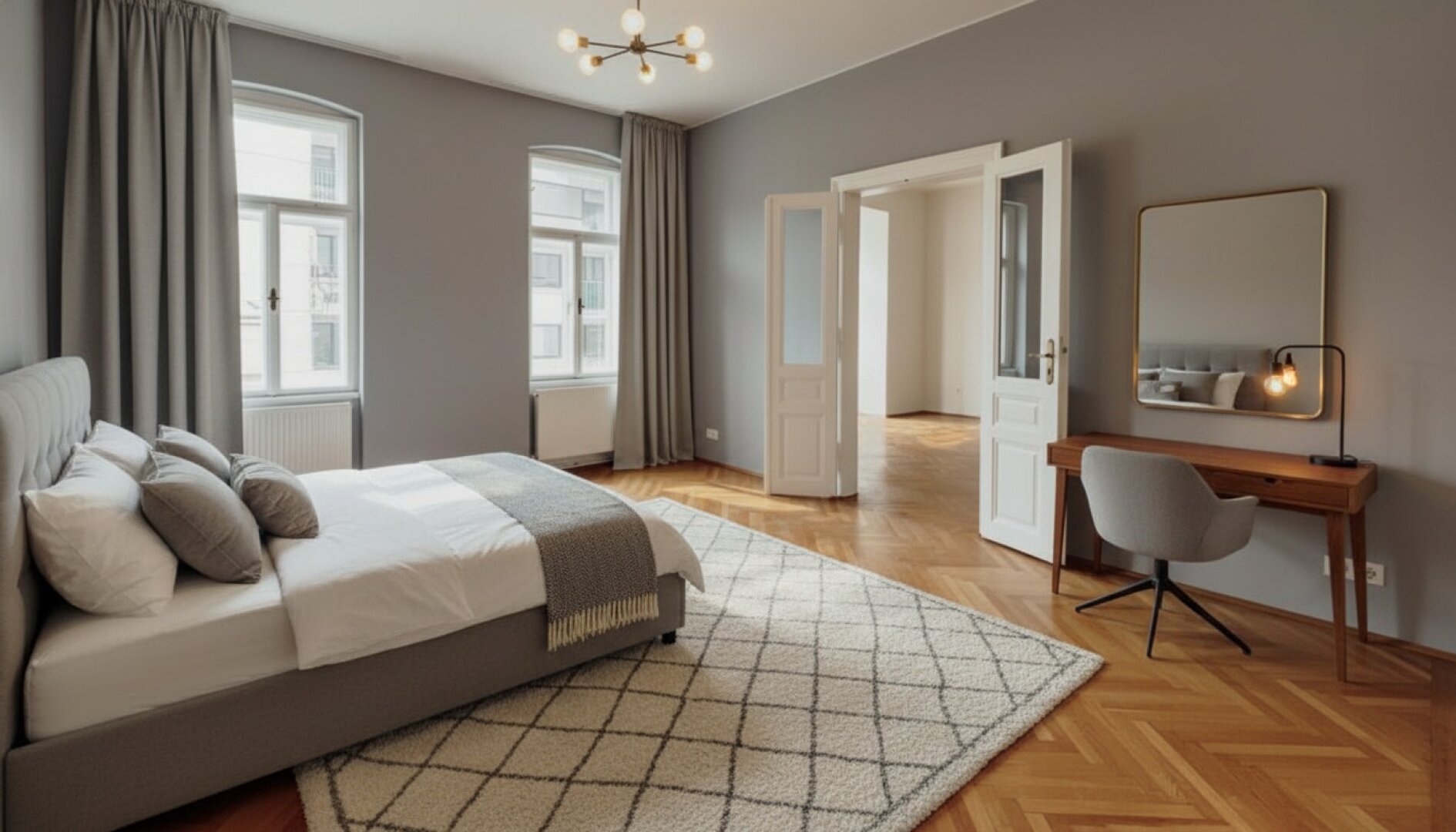 Einrichtungsbeispiel Schlafzimmer visualisiert