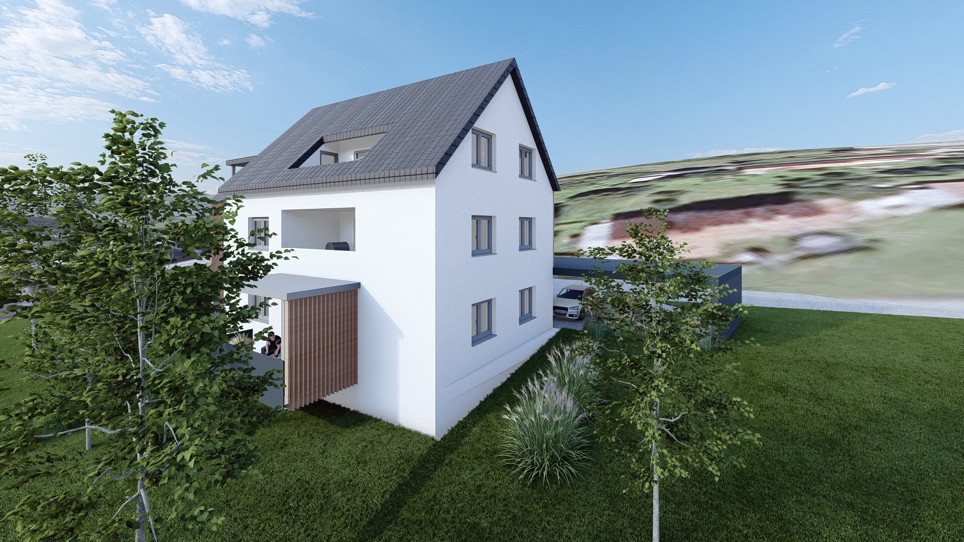 Hochwertige Neubauwohnung mit großem Balkon