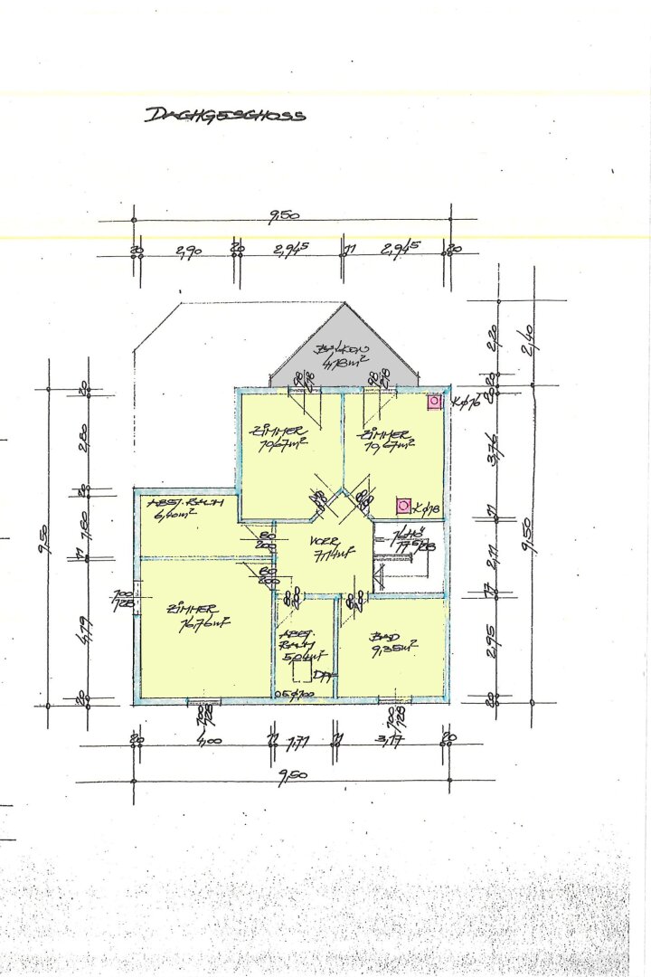 Grundriss Skizze Dachgeschoß