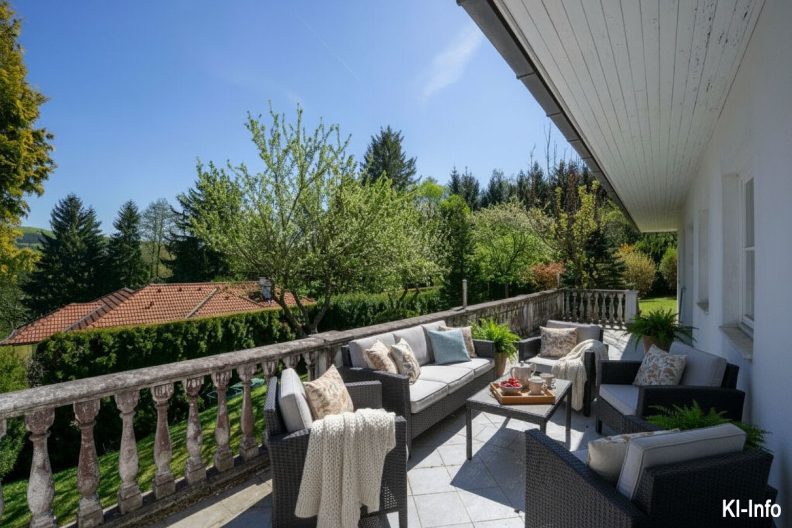 So könnten Sie auf der Ostterrasse Ihren Frühstückskaffee genießen! (Foto KI)