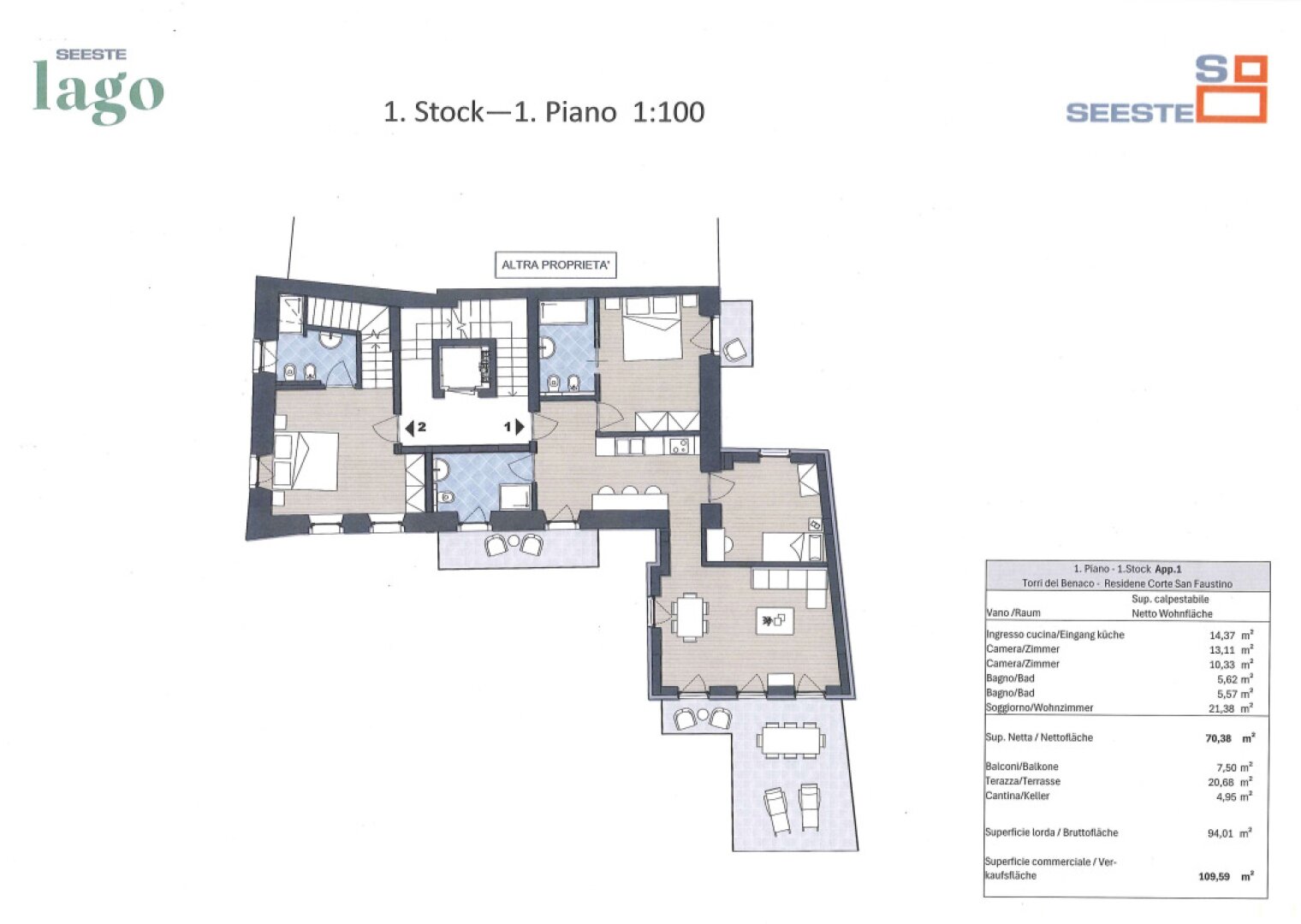 Wohnungsgrundriss Apartment 1