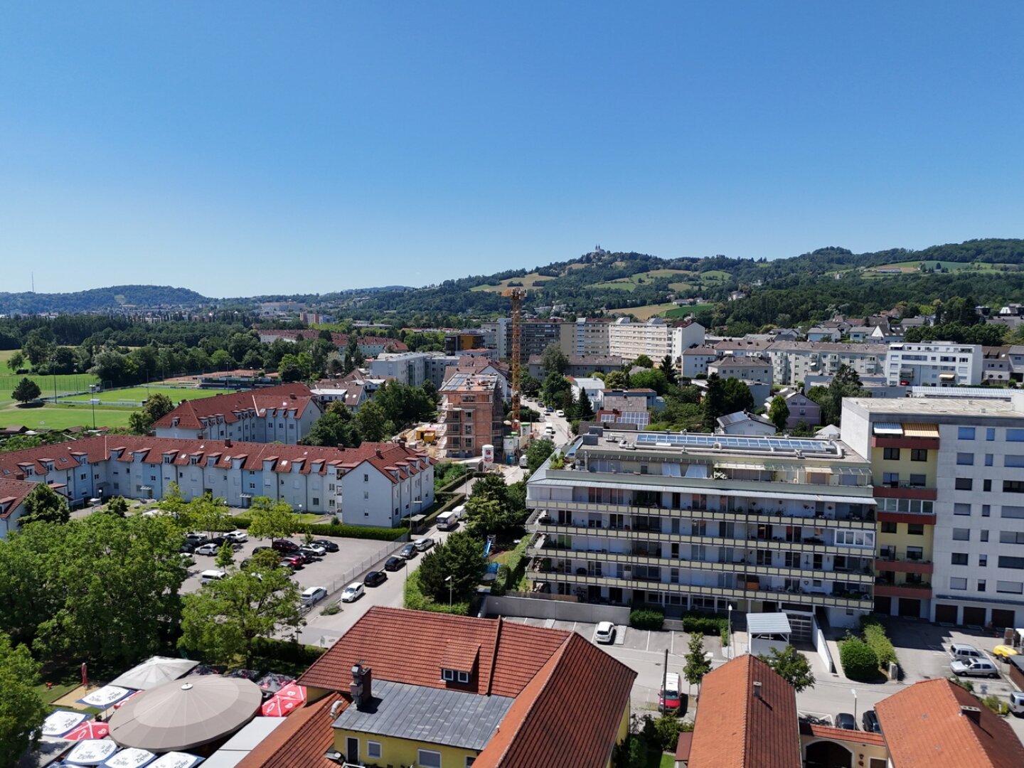 Drohnenaufnahme Pöstlingbergblick