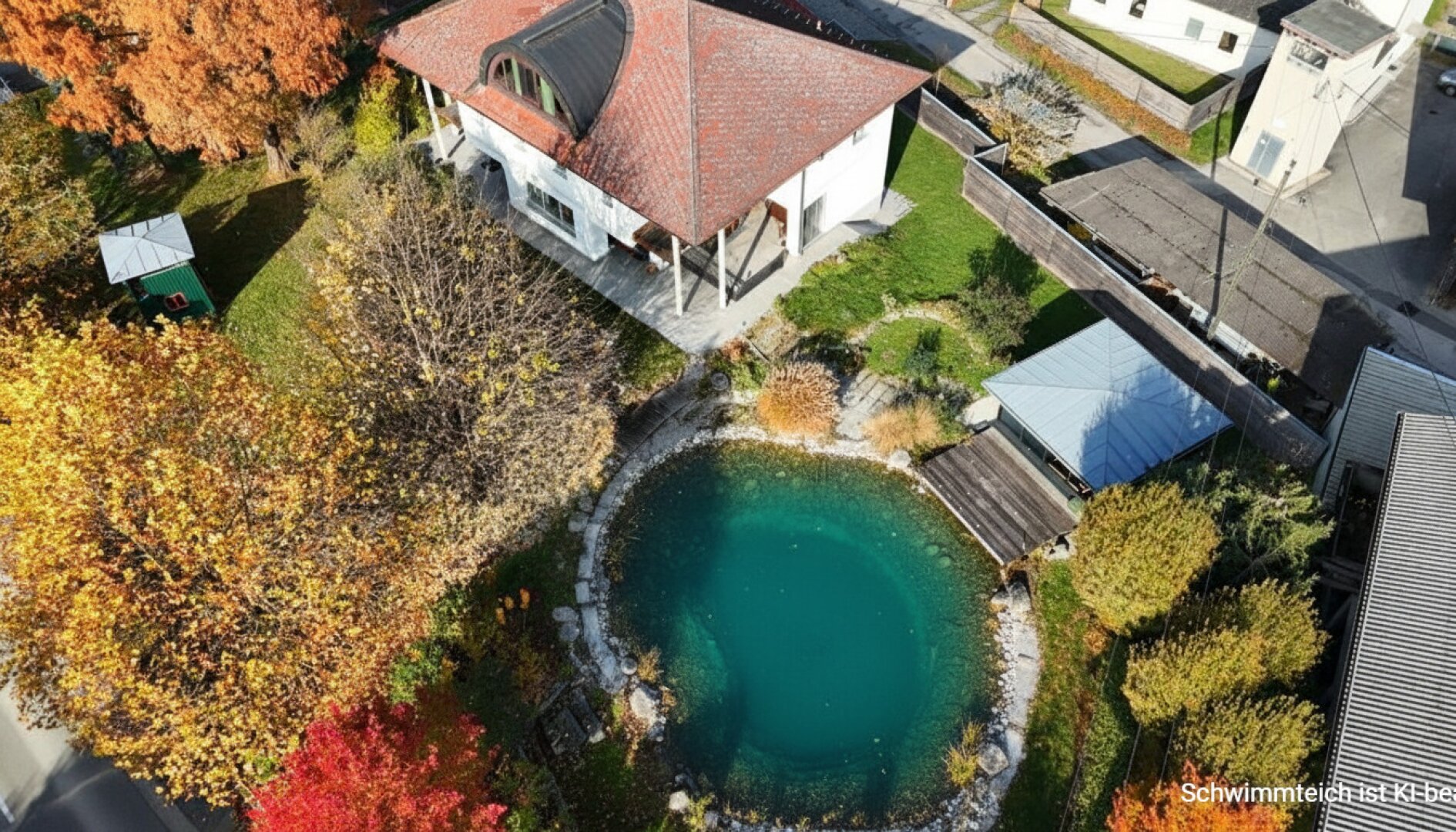 TRAUM-Garten mit Schwimmteich - großes Haus mit 3 Etagen (KG/EG/OG)