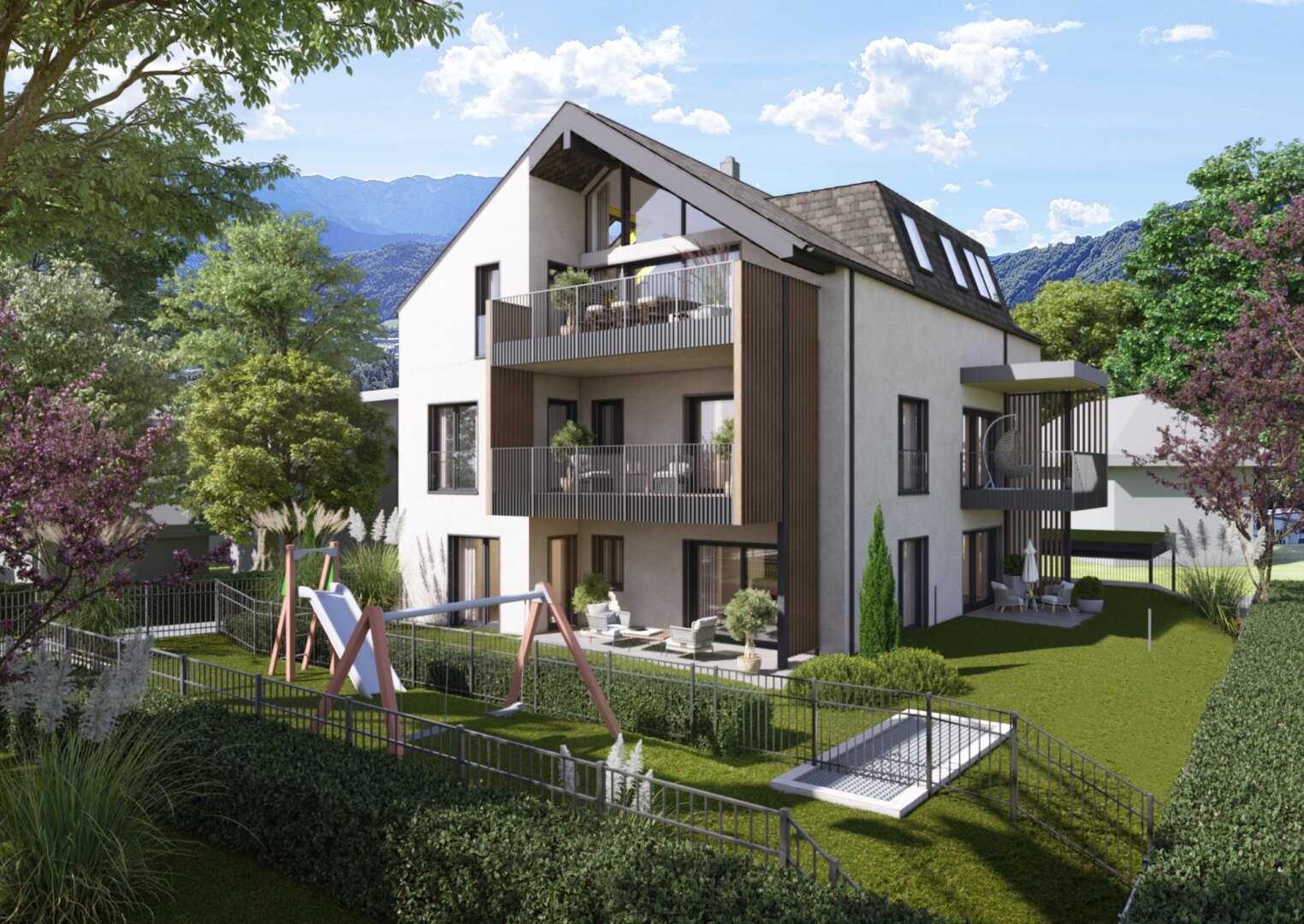 NEUBAU 2-Zimmer-Gartenwohnung mit großer Terrasse, Eigengarten, Tiefgarage