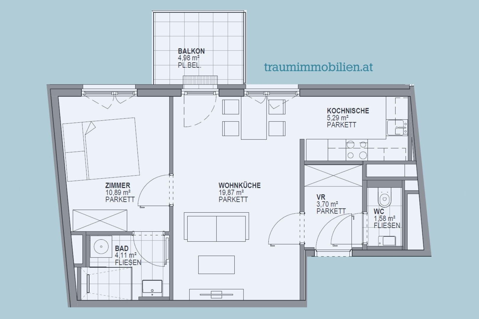 MODERNE 2 ZIMMER NEUBAUWOHNUNG MIT BALKON