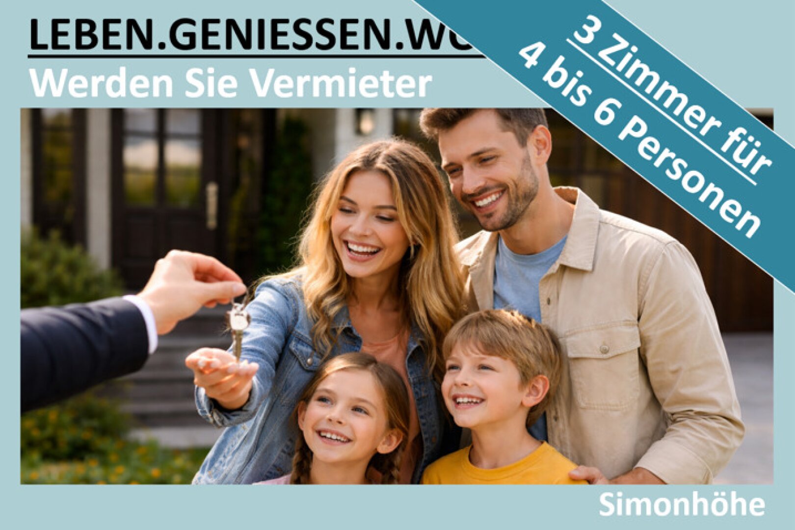 WERDEN SIE VERMIETER - 3 ZIMMER WOHNUNG FÜR 4 BIS 6 PERSONEN
