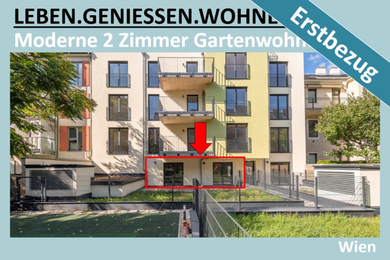 MODERNE 2 ZIMMER GARTENWOHNUNG