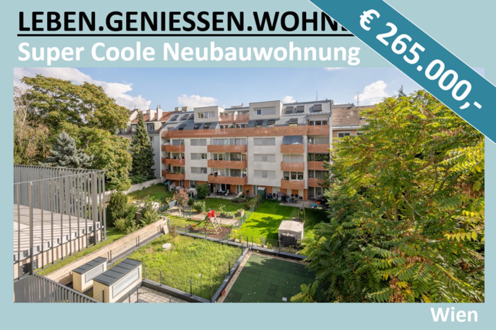 SUPER COOLE NEUBAUWOHNUNG UM € 265.000,-
