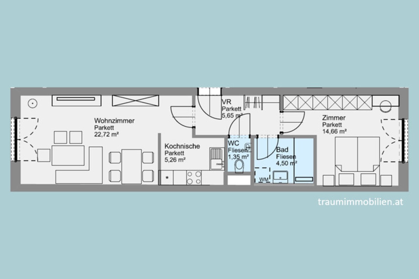 SUPER COOLE NEUBAUWOHNUNG UM € 265.000,-