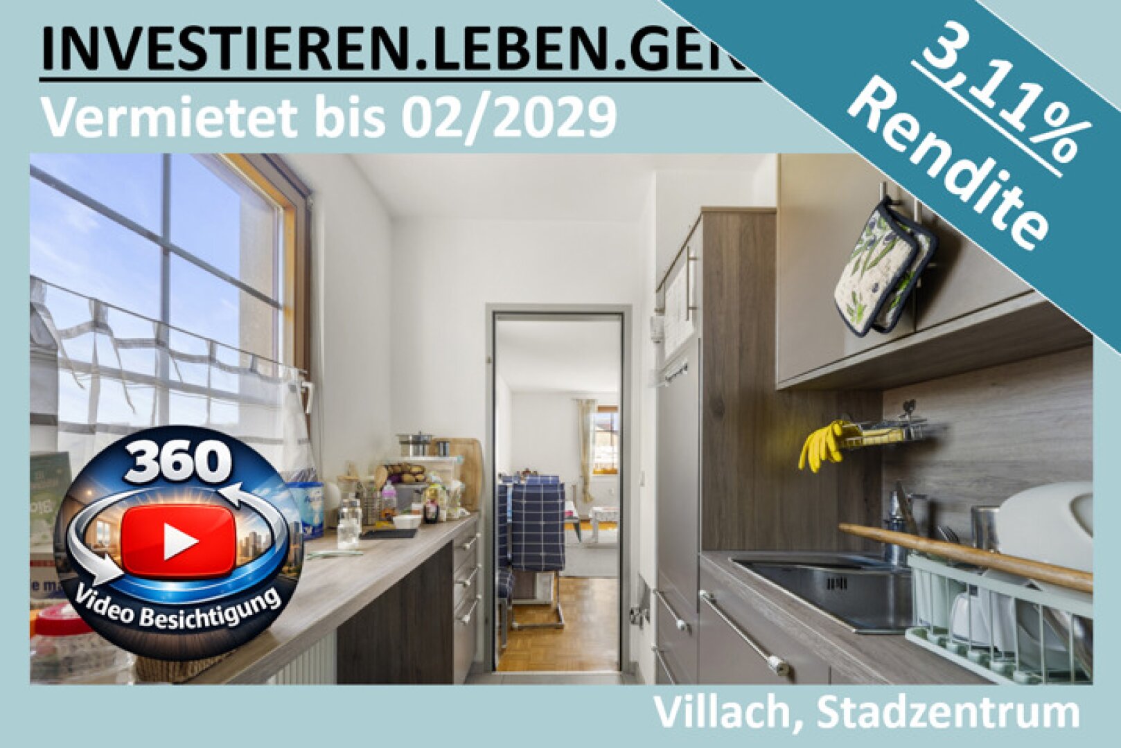 VERMIETE WOHNUNG (BIS 02.2029) MIT 3,11% NETTORENDITE