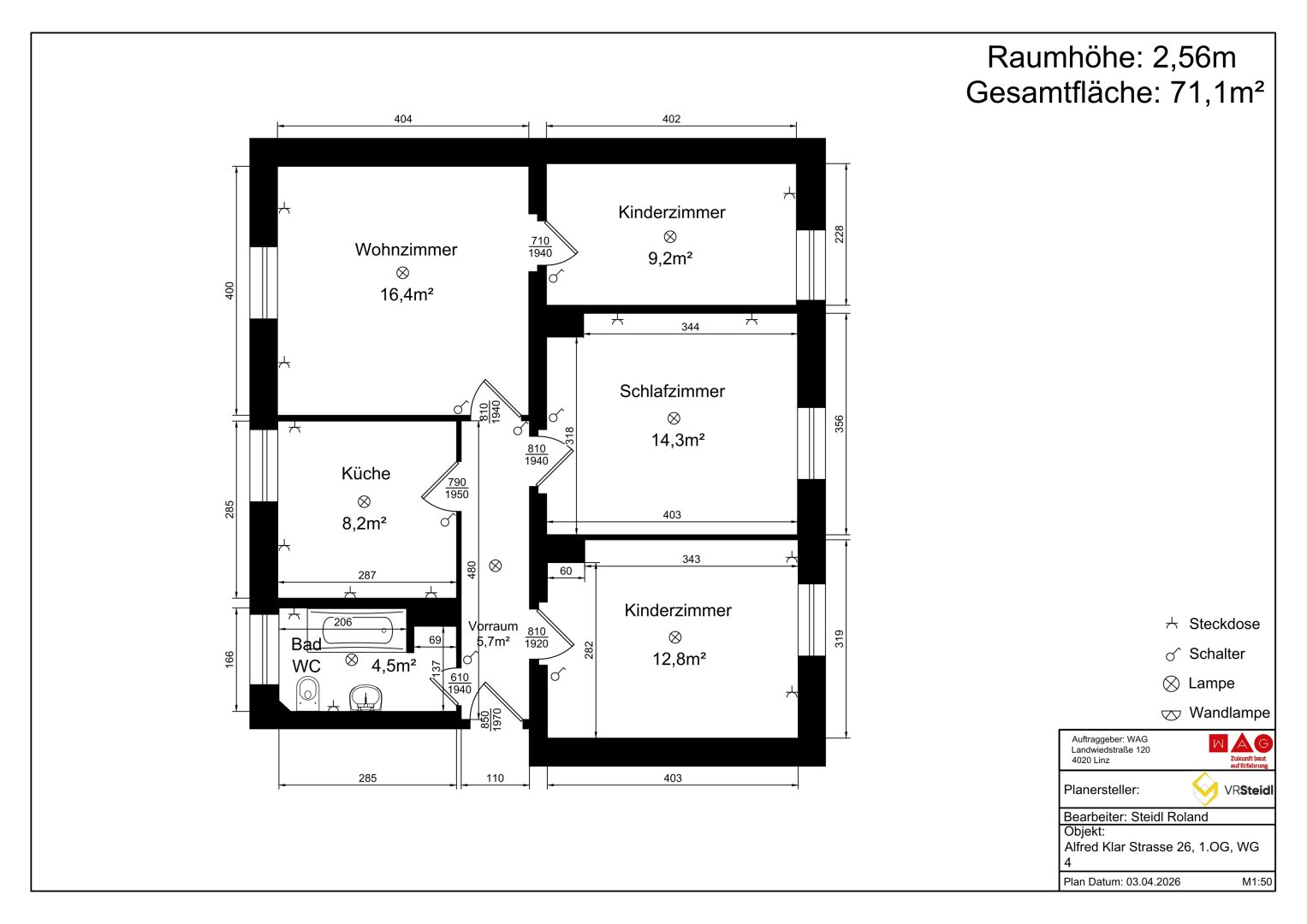 Wohnungsplan (VOR Badsanierung)