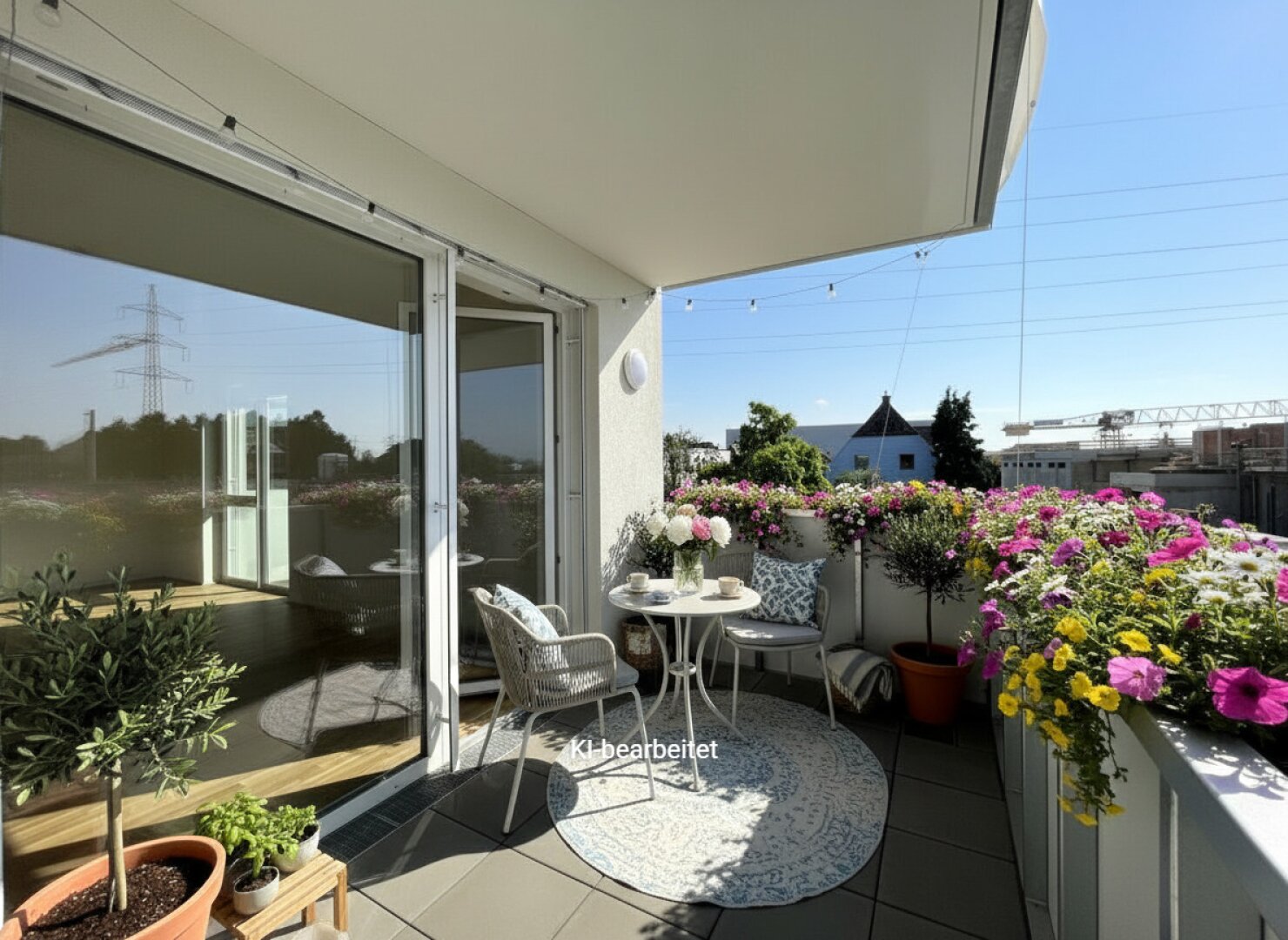 Möblierungsvorschlag Balkon KI generiert