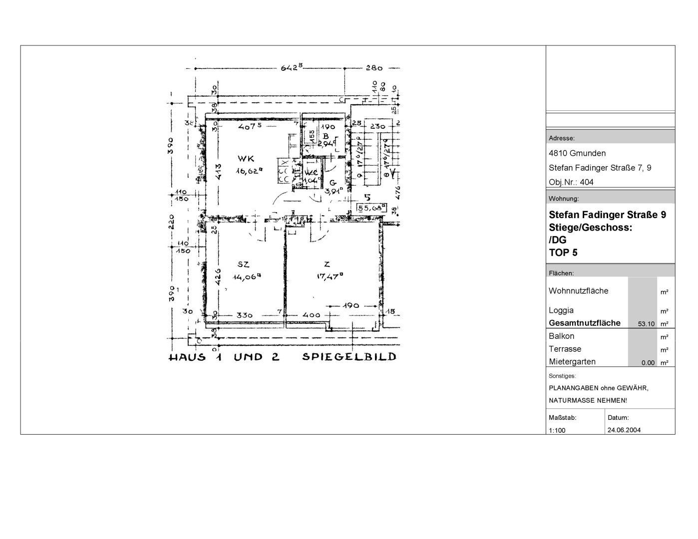 Wohnungsplan
