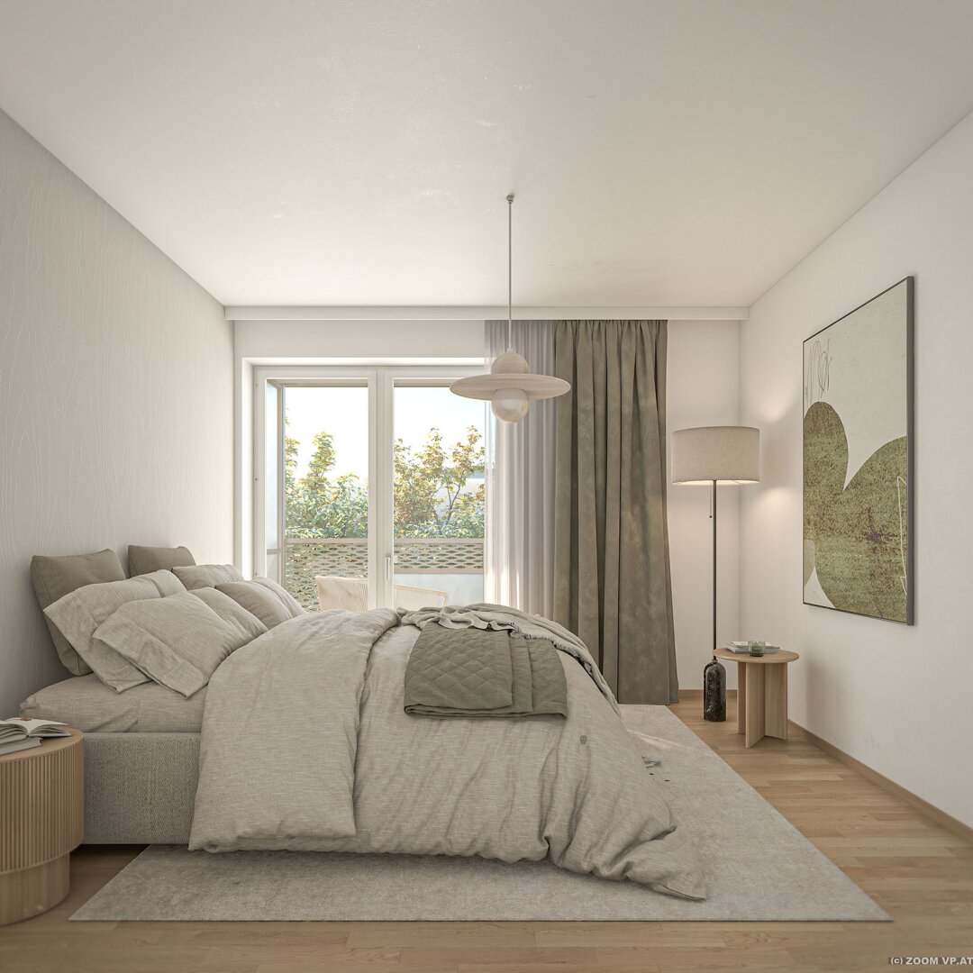 Schlafzimmer mit Zugang Balkon