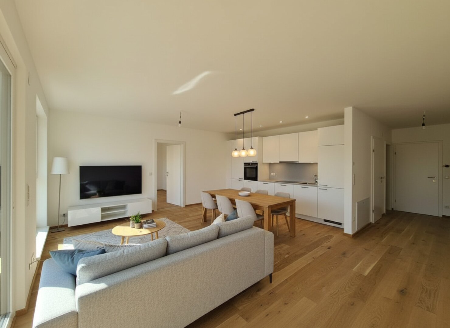 Wohn- und Küchenbereich; KI generierte Einrichtung