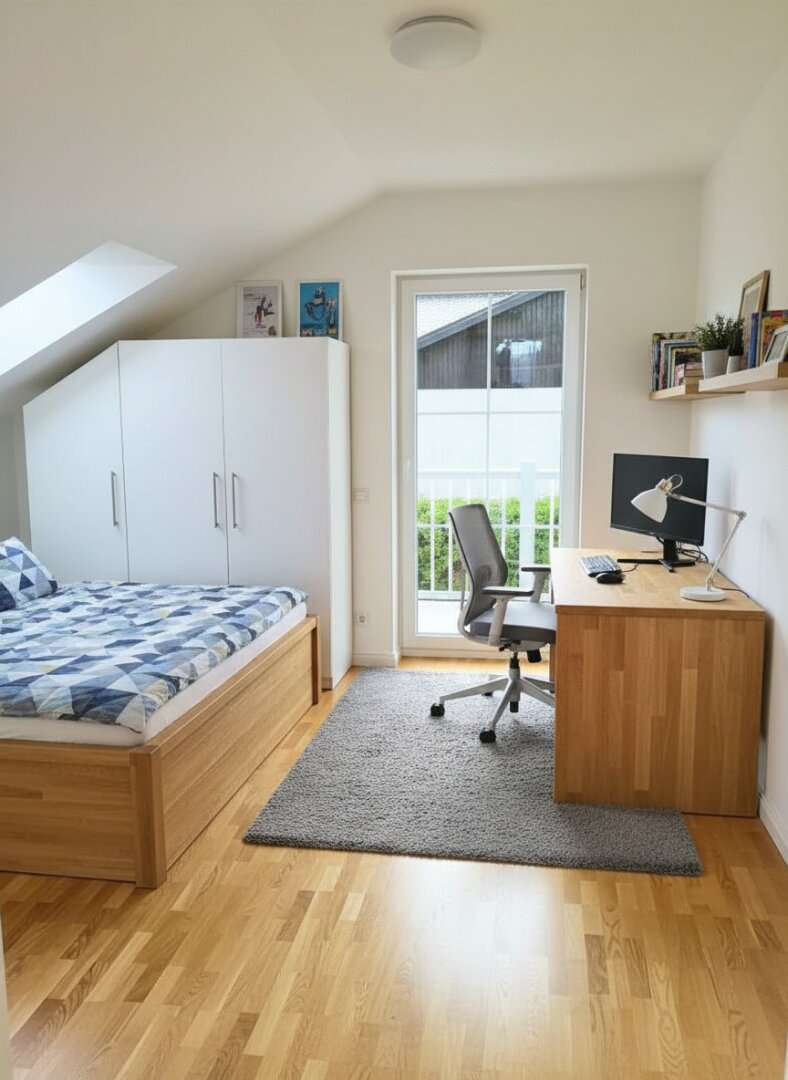 Zimmer im Obergeschoss: KI generierte Einrichtung