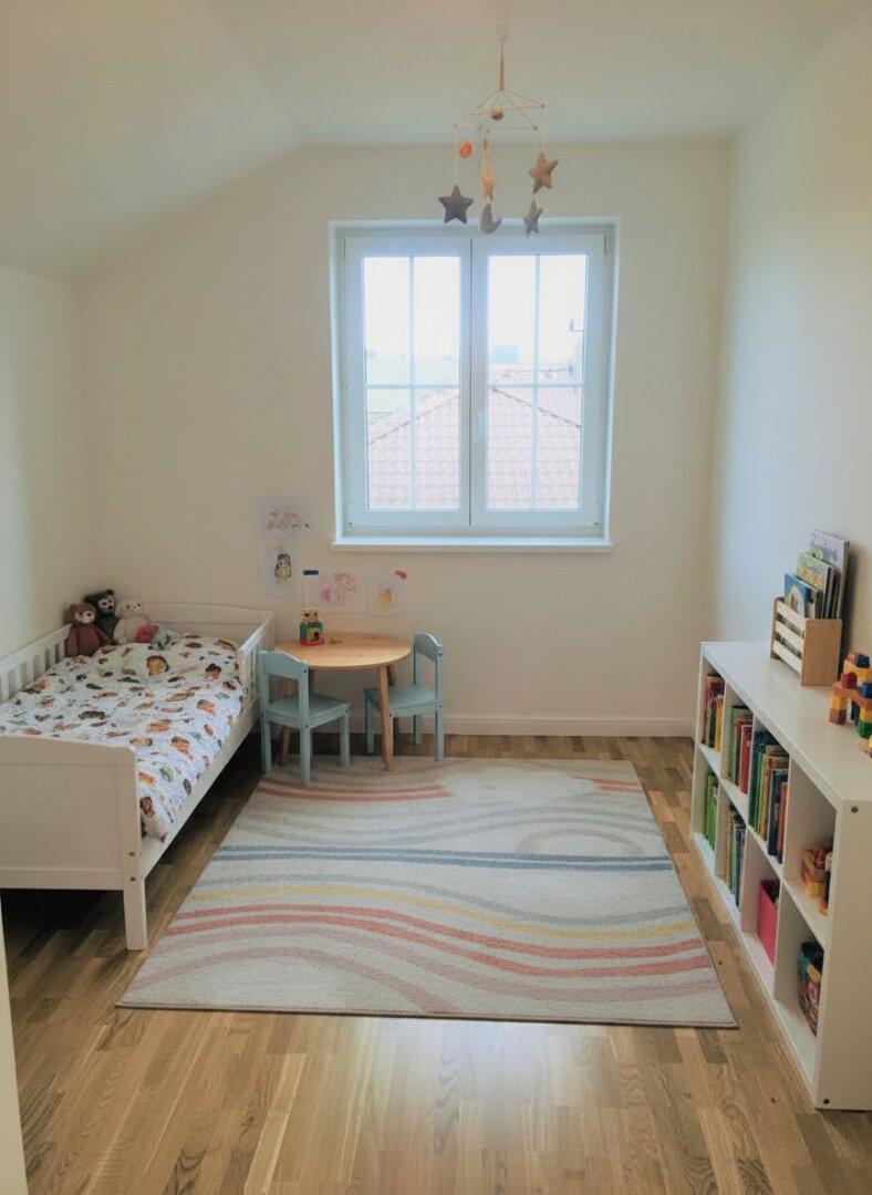 Zimmer im Obergeschoss: KI generierte Einrichtung