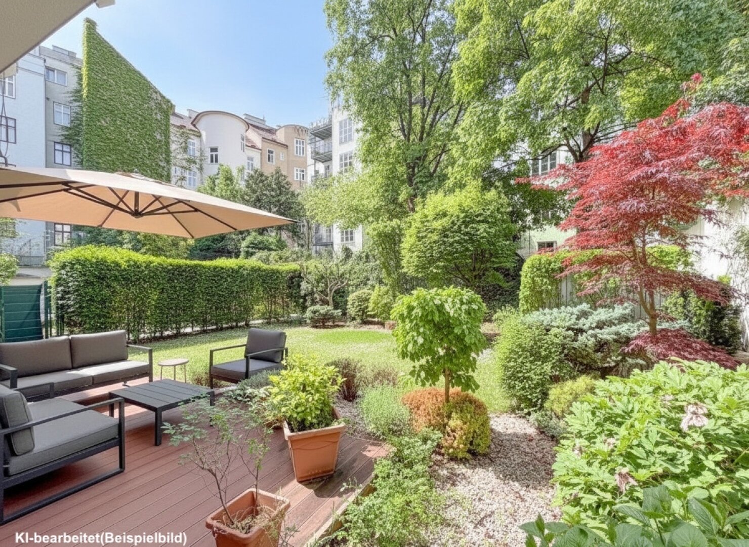 Exklusive Gartenwohnung mit 175 m² Eigengarten & Terrasse & GARAGE | 3 Zimmer | West-Ausrichtung