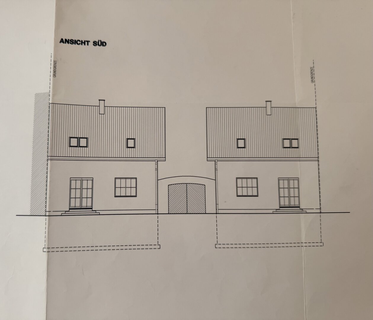 Südansicht Haus 1 und Haus 2