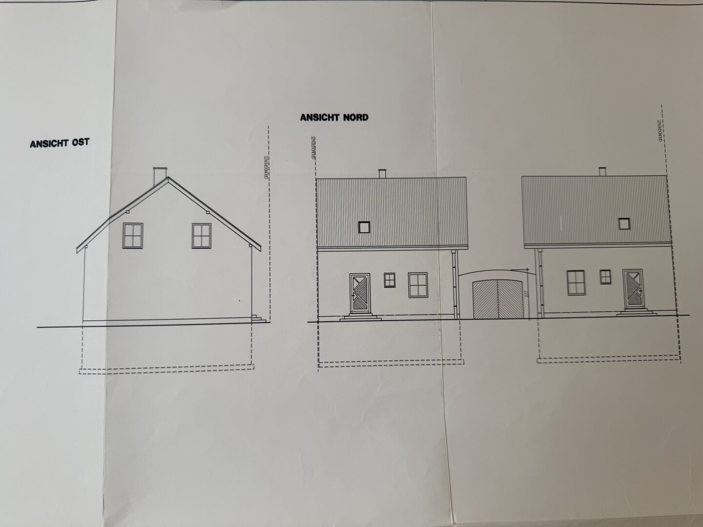 Nord- und Ostansicht Haus 1 und Haus 2