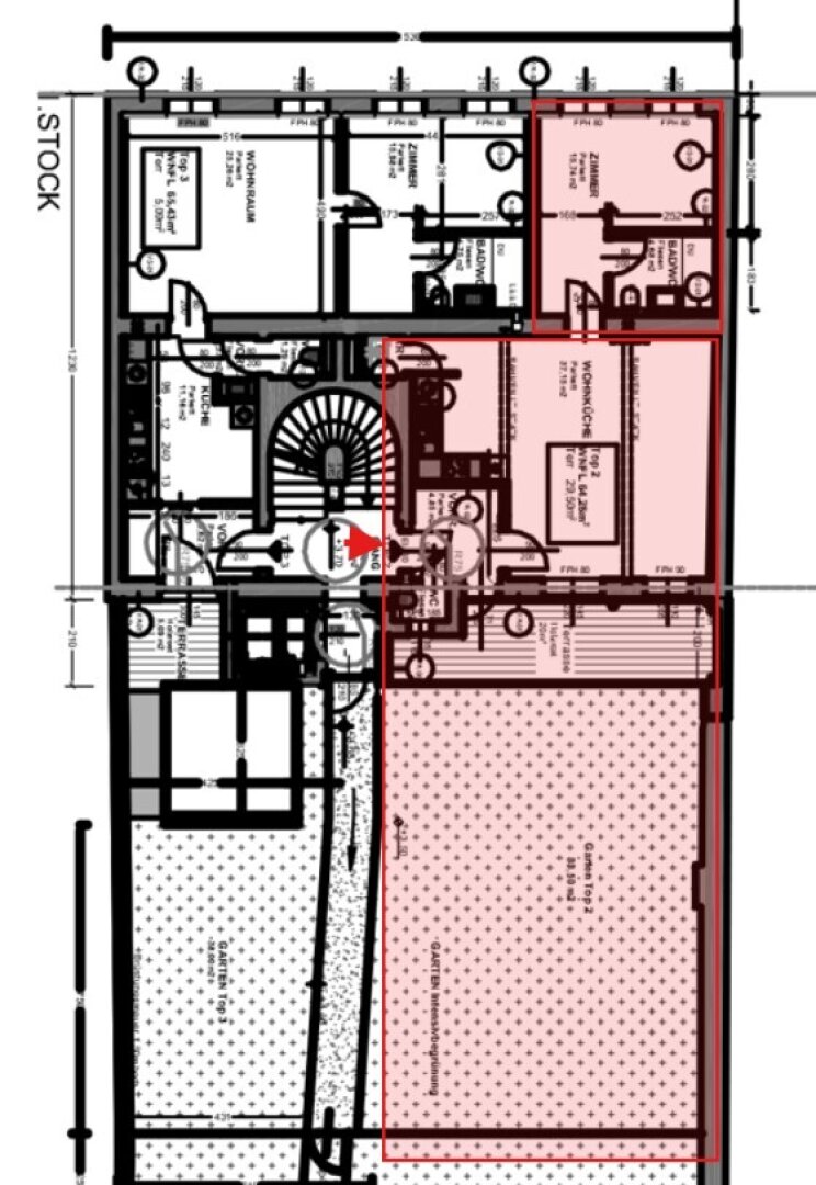 Plan mit Garten
