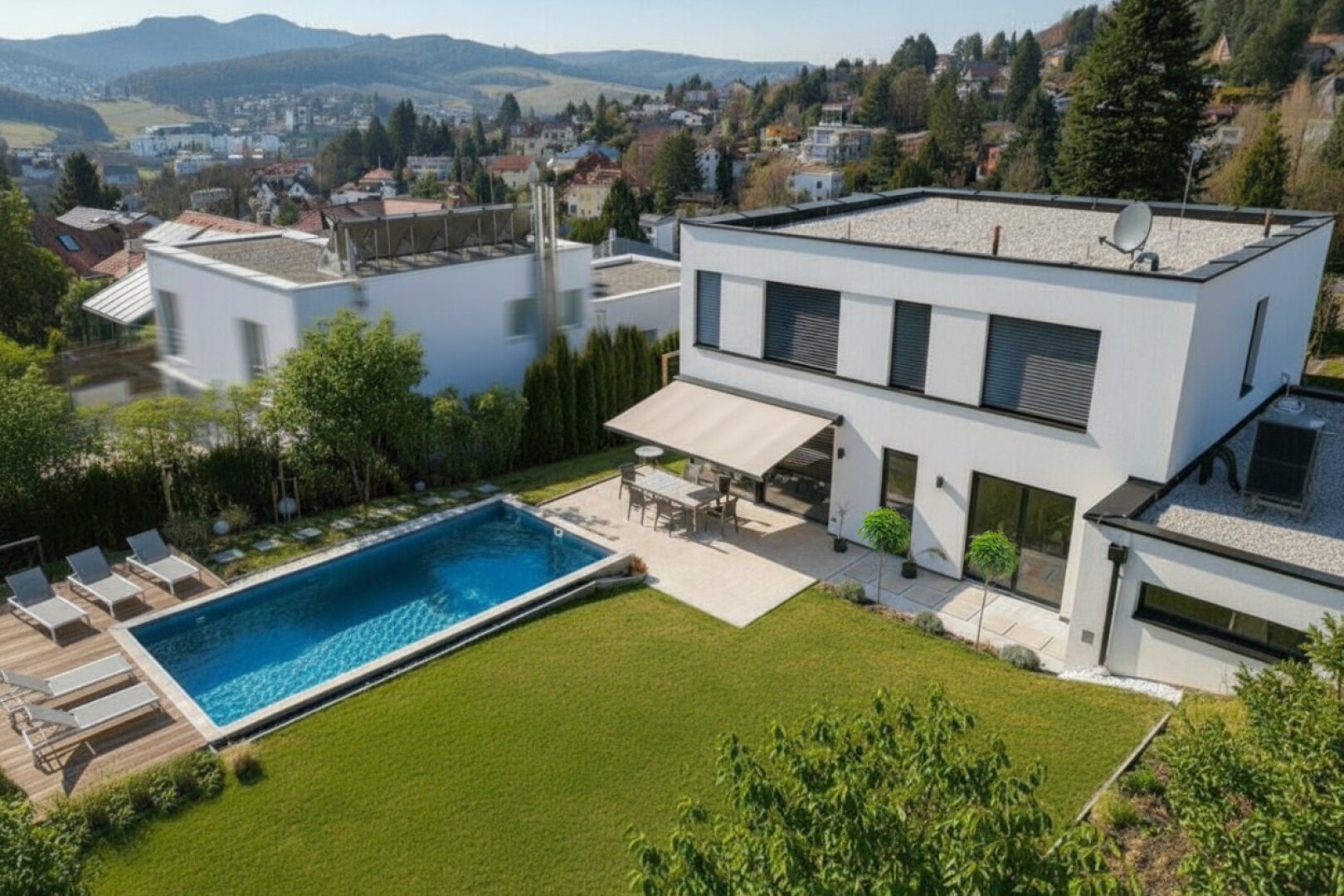 GABLITZ | modernes Einfamilienhaus mit tollem Blick über Gablitz | 8x4 Pool | hochwertig ausstattet | ZELLMANN IMMOBILIEN